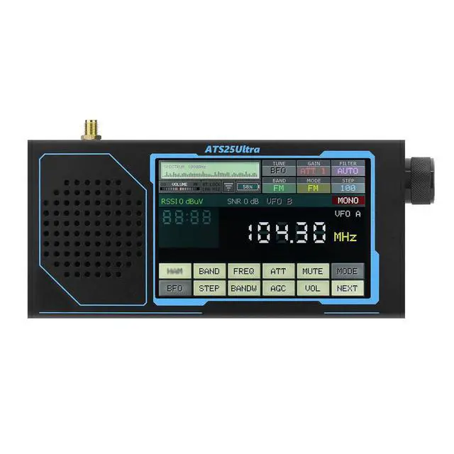 Alt view image 6 of 6 - ATS25 Ultra Portable 4 Touchscreen Audio Receiver with Multi-Mode Playback, USB & AUX Input, Visual Level Display