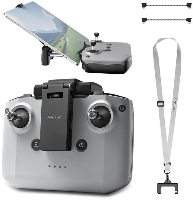 Main image of No Disassembly Tablet Holder for DJI Mini 5/4/3 Pro/Mini 4K/2 SE/Neo/Air 3 / Flip, 7-12 Inch Foldable iPad Mount Holder, Include Lanyard and 2 Cables for DJI RC-N1/RC-N2/RC-N3