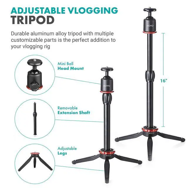 Alt view image 2 of 2 - VXR10+ Smartphone Vlogging Kit with Mini Tripod, Phone Grip, and Video Microphone Compatible with iPhone and Android - for YouTube, TIK Tok, Filming, Vlogging