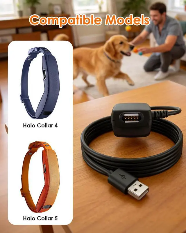 Alt view image 2 of 6 - Replacement Charging Adapter with Cable Compatible with Halo Collar 4 5 Dog Fence, USB