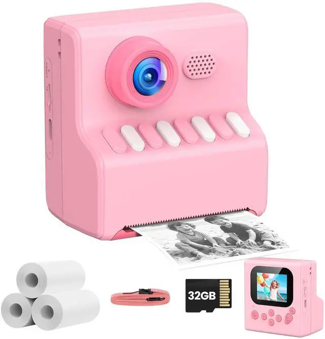 Main image of Kids Camera Instant Print Pink: 32G Instant Print Camera for Kids -1080P HD - Christmas Birthday for Girls Age 3-12 - Ideal Toy for 3 4 5 6 7 8 9 10 11 12 Girls Boys