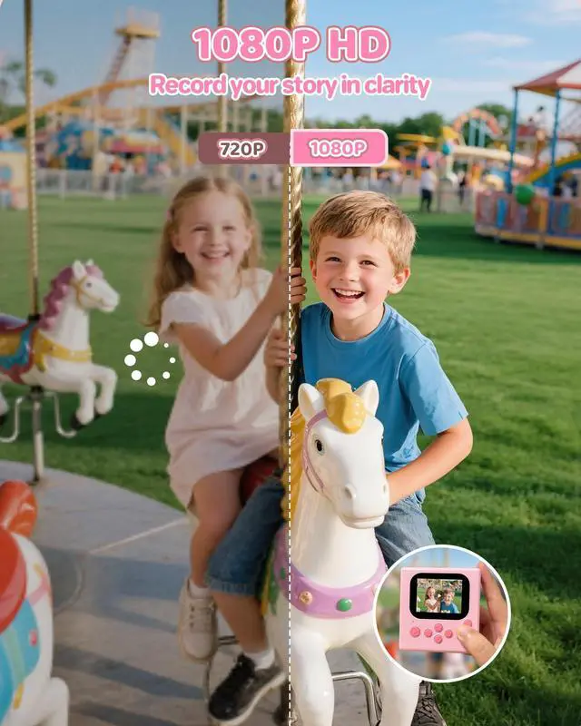 Alt view image 5 of 6 - Kids Camera Instant Print Pink: 32G Instant Print Camera for Kids -1080P HD - Christmas Birthday for Girls Age 3-12 - Ideal Toy for 3 4 5 6 7 8 9 10 11 12 Girls Boys