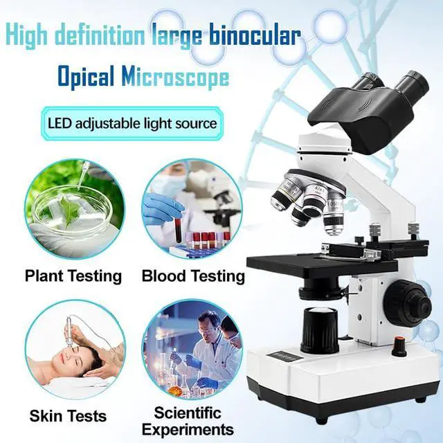 Alt view image 4 of 6 - Adult Student Compound Binocular Microscope - 40X-5000X High-Magnification Large-Field Professional Biological Microscope, Suitable for Schools, Laboratories, and Home Education