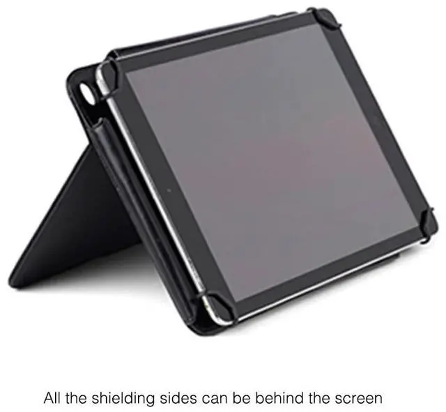 Alt view image 4 of 6 - 4-in-1 Tablet/iPad Sun Shade Lux Cover with Built-in Hood - Screen Shade, Privacy, Heat Protection, Contrast Enhancement - Universal Self-Standing Cover for 9,7-11 - Black