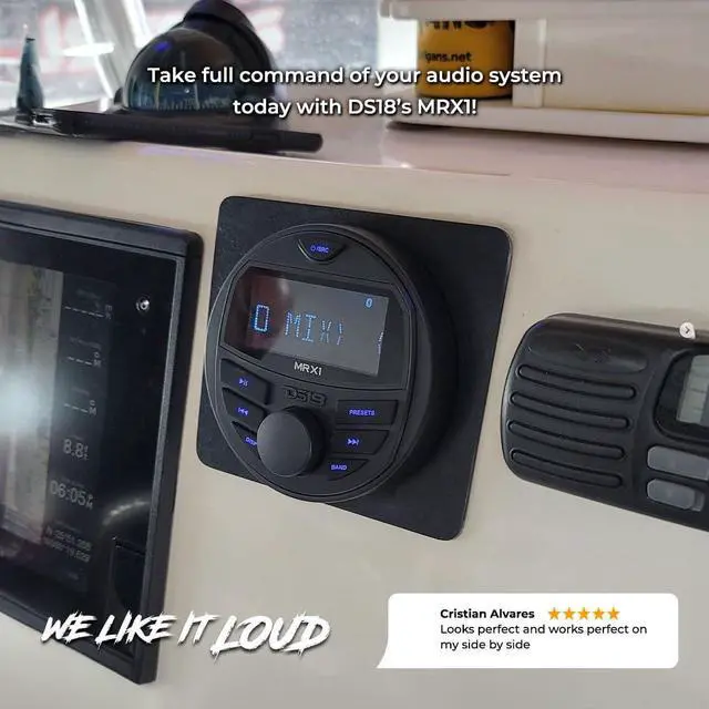 Alt view image 4 of 6 - Hydro MRX1 Marine Radio Headunit LCD Screen, Bluetooth, IP65 Waterproof Weatherproof, AM FM Radio, USB, 1 Zones, 4 Volts Preamp Outputs, RDS 4X40 Watts