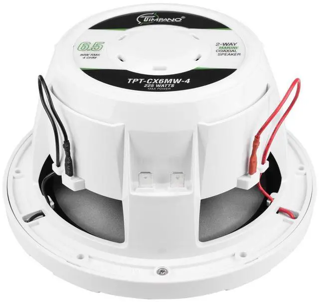 Alt view image 6 of 6 - 6.5 Marine Speakers 450 Watt Per Pair TPT-CX6MW-4 Coaxial 2 Way Waterproof Speakers, 1 Pair, White, Weather Resistant Marine Speakers 6.5 Inch for Boat, ATV or RV Speakers, Bocinas Marinas