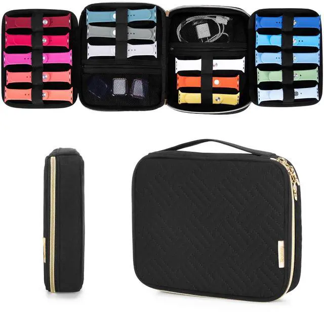 Main image of 26 Watch Band Storage Case, Watch Band Organizer Holder, Black | Compatible with All Series Apple Watch Bands & Smart Watch Bands, Travel Organizer Fit for Most Sizes of Watch Straps