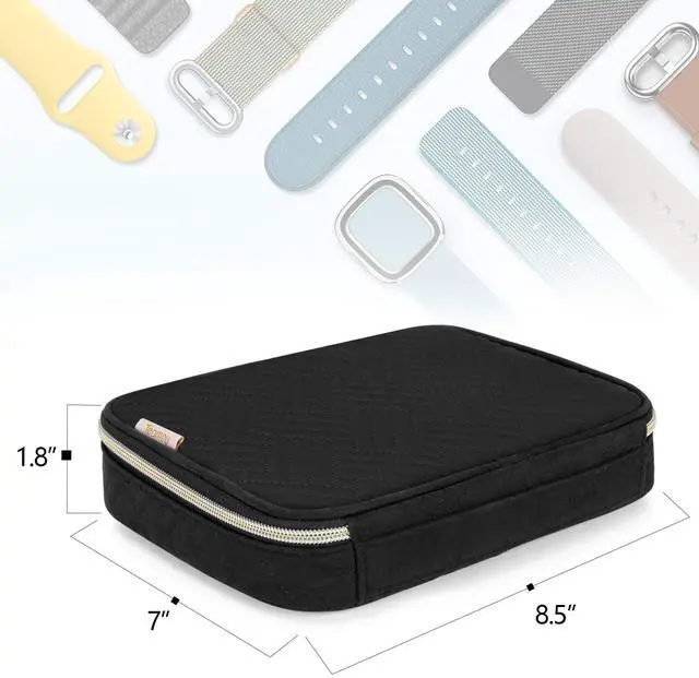 Alt view image 3 of 6 - 26 Watch Band Storage Case, Watch Band Organizer Holder, Black | Compatible with All Series Apple Watch Bands & Smart Watch Bands, Travel Organizer Fit for Most Sizes of Watch Straps