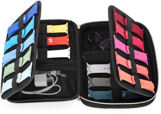 Alt view image 4 of 6 - 26 Watch Band Storage Case, Watch Band Organizer Holder, Black | Compatible with All Series Apple Watch Bands & Smart Watch Bands, Travel Organizer Fit for Most Sizes of Watch Straps