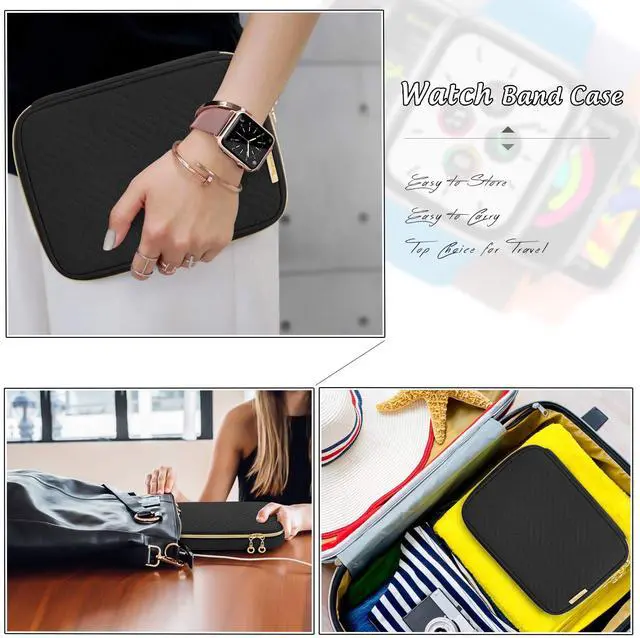 Alt view image 5 of 6 - 26 Watch Band Storage Case, Watch Band Organizer Holder, Black | Compatible with All Series Apple Watch Bands & Smart Watch Bands, Travel Organizer Fit for Most Sizes of Watch Straps