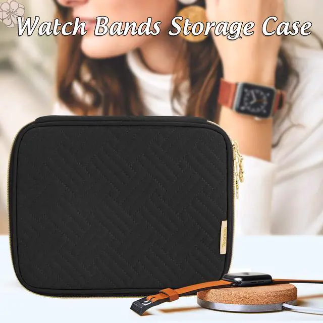 Alt view image 6 of 6 - 26 Watch Band Storage Case, Watch Band Organizer Holder, Black | Compatible with All Series Apple Watch Bands & Smart Watch Bands, Travel Organizer Fit for Most Sizes of Watch Straps