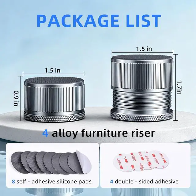 Alt view image 2 of 6 - Adjustable Speaker Isolation Feet, Anti-Vibration, 4 Pack, Gray | 0.9-1.5 Inch Adjustable, 500 lbs Capacity, Metal Non-Slip Silicone, Speaker Subwoofer Turntable, Vibration Damping Set of 4