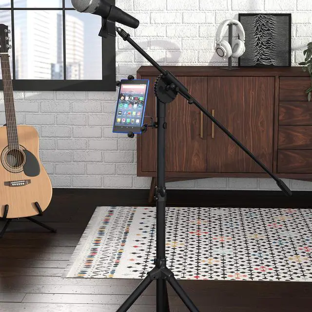 Alt view image 6 of 6 - Adjustable Tablet Holder for Music Stand, Secure Portable iPad Holder with 360 Degree Swivel, Fits 7-11" Screens, Black