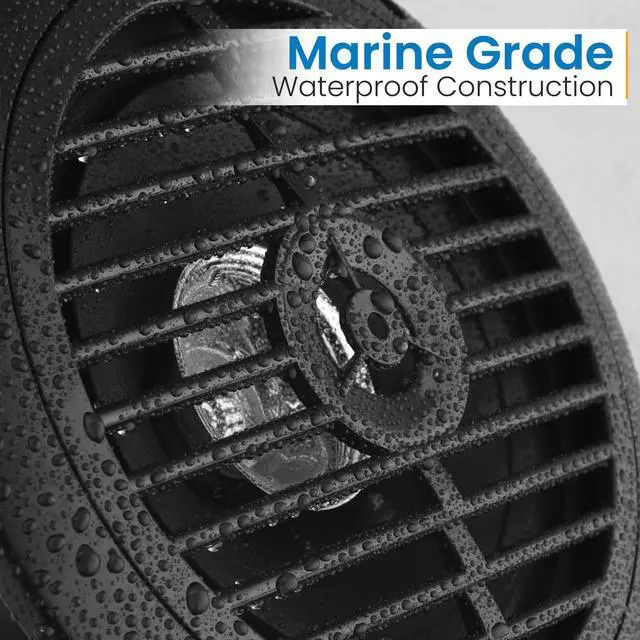 Alt view image 4 of 6 - 6.5 Inch Dual Marine Speakers - 2 Way Waterproof and Weather Resistant Outdoor Audio Stereo Sound System with 120 Watt Power, Polyprone Cone and Cloth Surround - 1 Pair - PLMR67B (Black)
