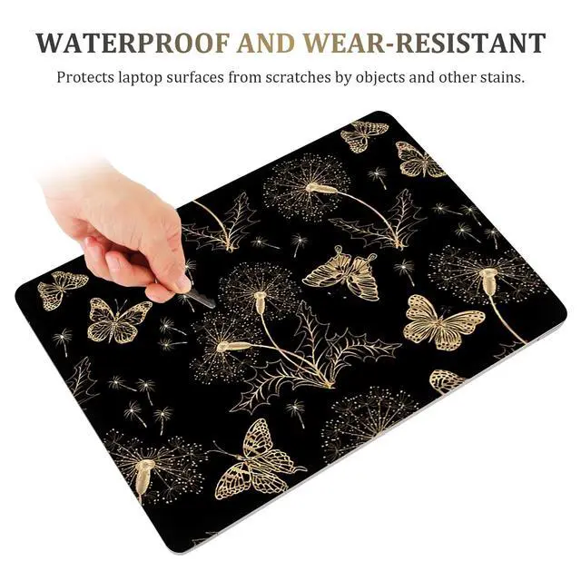 Alt view image 3 of 6 - Laptop Skin Sticker Decal,16.5 17 17.3inch Laptop Netbook PC Notebook Universal Vinyl Reusable Skin Sticker Cover Personalized Art Case Protector, Golden Butterfly