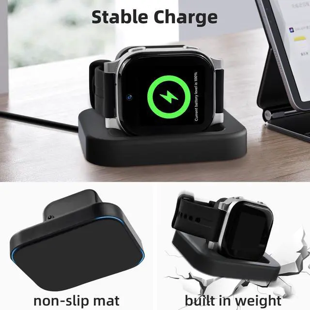 Alt view image 3 of 6 - Charger Dock Compatible with AT&T Amigo Jr Watch, Magnetic Charger Stand with Charging Cable, Accessories for Amigo Jr Watch (Black-1)