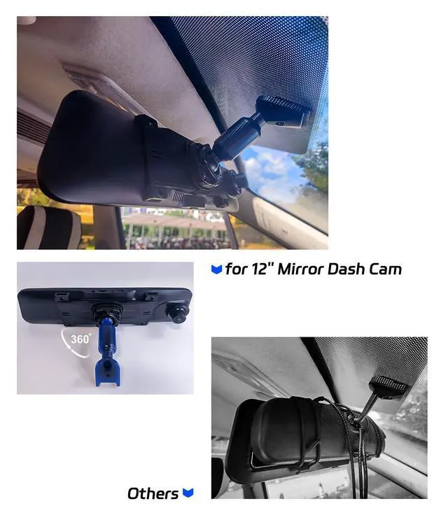 Alt view image 4 of 6 - Bracket for 12 Mirror Dash Cam Rear View Dash Camera Mount(S12/S12 Pro/P12 Pro), Not for P12 Pro Max