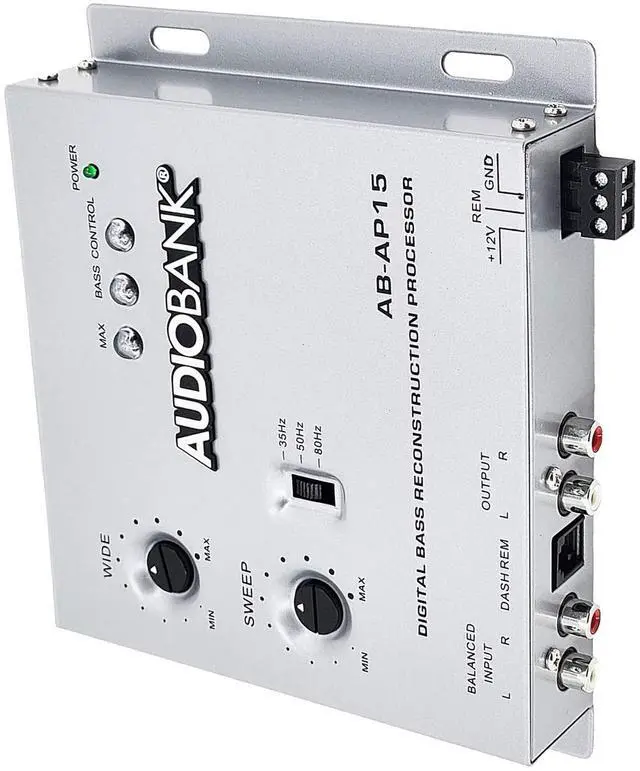Alt view image 4 of 6 - 1/2 Din Car Audio Digital Bass Processor, Sound Restoration & Crossover for Car Subwoofer with Bass Knob/Input Level: 15V RMS & Output Level: 13.5V Peak
