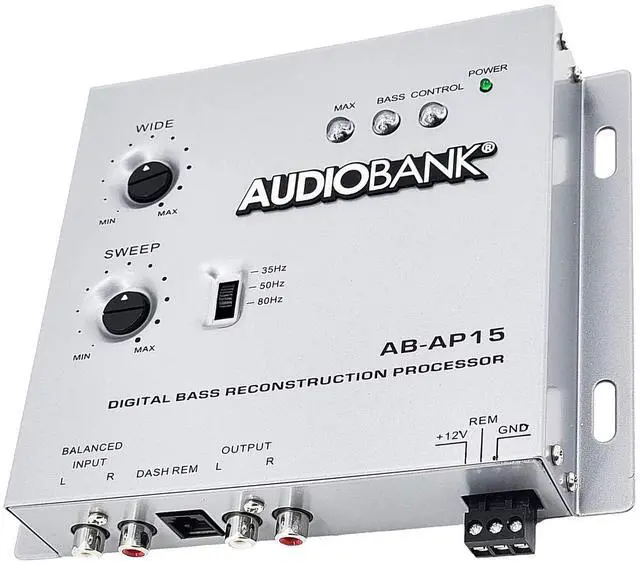 Alt view image 5 of 6 - 1/2 Din Car Audio Digital Bass Processor, Sound Restoration & Crossover for Car Subwoofer with Bass Knob/Input Level: 15V RMS & Output Level: 13.5V Peak
