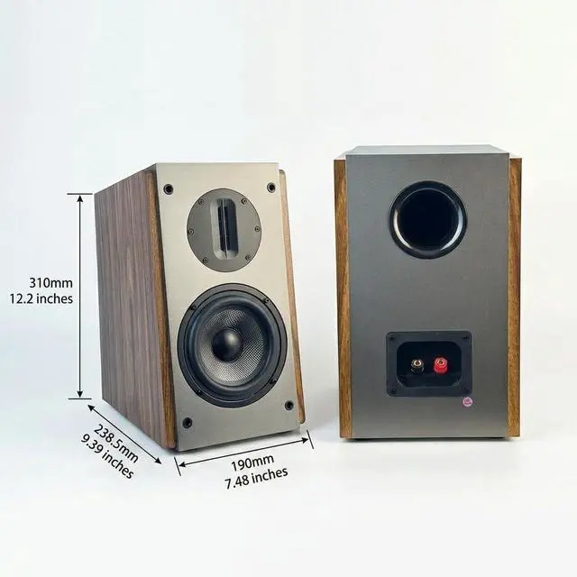 Alt view image 2 of 6 - Passive Bookshelf Speakers, 2-Way Passive Speakers, 5.25" Woofer & 4" Ribbon Tweeter, 60Hz Bass for Home/Office/Theater Pair (Needs Amplifier or Receiver to Operate)