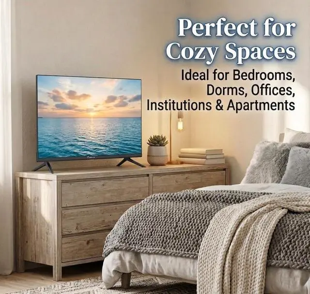 Alt view image 4 of 6 - 32 LED TV Flat Screen None-Smart, HD HDMI & USB Ports Full Function Remote Control Built-in Stereo Speakers Wall Mountable Frameless Design