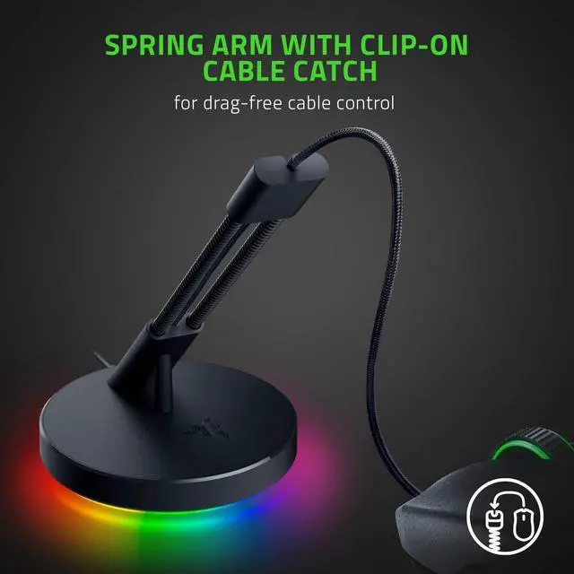 Alt view image 2 of 6 - Gaming Mouse Bungee V3 Chroma, Drag-Free Wired Mouse Support, Black | For Esports-Level Performance, Weighted Base, Anti-Slip Feet