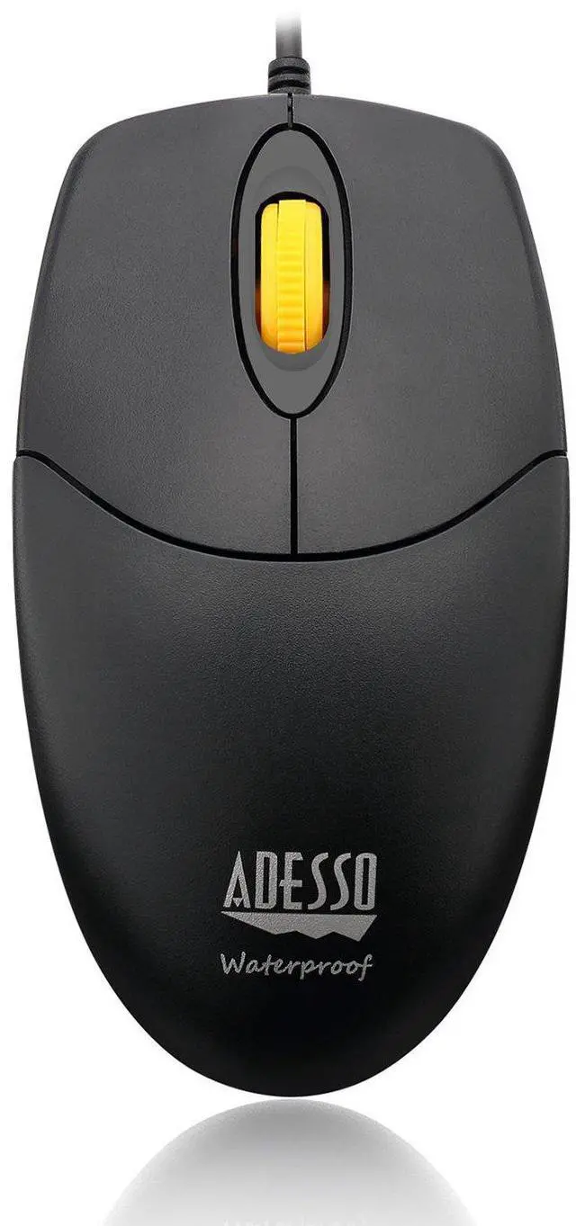 Main image of iMouse W3 Waterproof USB Optical Mouse, 1000 DPI, 4 Button, Black | Magnetic Scroll Wheel, Wired Mouse for Laptop Desktop, Sealed Washable Design