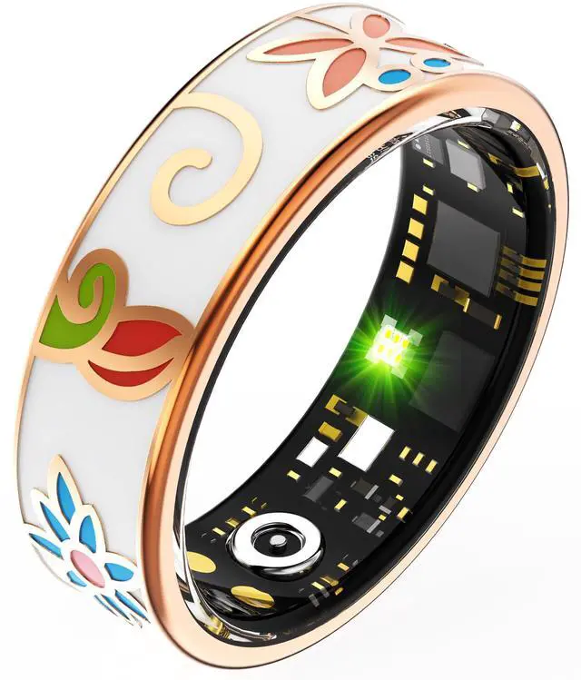 Main image of Smart Rings for Women Fitness Ring Heart Rate Monitor Sleep Tracker Blood Pressure Health Ring Step Counter Calories Pedometer Waterproof Retro Vintage Ladies Anillo Inteligente