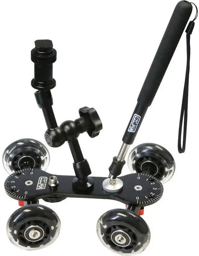 Main image of SK-22 Professional Skater Dolly - Rolling Slider for DLSR Cameras & Camcorders Ideal for Low-Level Shooting & Panning 25 Lbs Capacity Smooth Rubber Wheels 7 Mounting Points & Extendable Handle