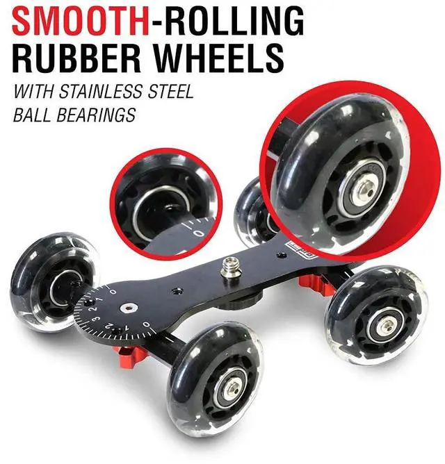 Alt view image 6 of 6 - SK-22 Professional Skater Dolly - Rolling Slider for DLSR Cameras & Camcorders Ideal for Low-Level Shooting & Panning 25 Lbs Capacity Smooth Rubber Wheels 7 Mounting Points & Extendable Handle