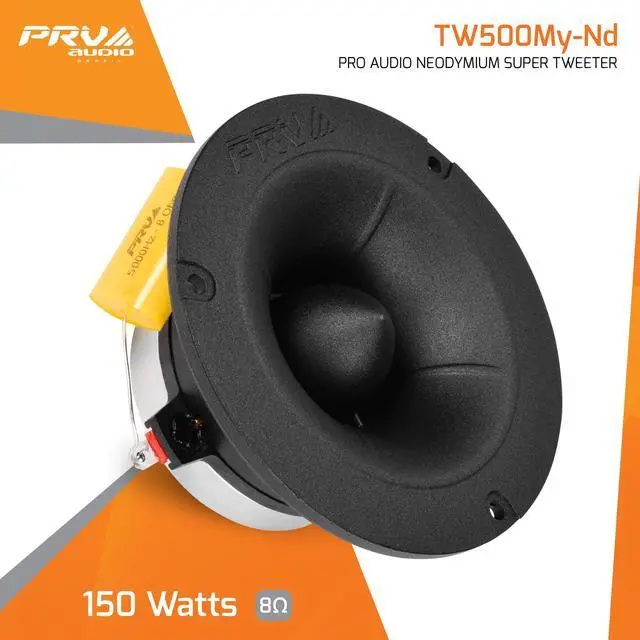 Alt view image 2 of 6 - TW500My-Nd Mylar Neodymium 4" Bullet Super Tweeter 8 Ohm 1.25" VC Pro Audio High Frequency Driver 108dB 150 Watts (Single)