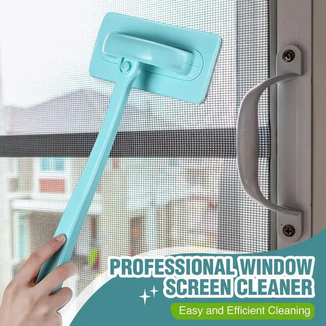 Alt view image 2 of 6 - Window Screen Cleaner Brush, Mesh Window Cleaning Brush Kit (3 Pack) | With Replaceable Heads and Detachable Handle, Wet & Dry Dual Use for Screens, Doors, Patio