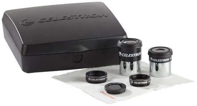 Main image of PowerSeeker Telescope Accessory Kit Eyepieces & Filters | Essential Accessories for Beginning Astronomers, 2 Kellner Eyepieces, 3 Colored Filters, Lens Cleaning Cloth, For Beginners