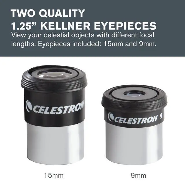 Alt view image 2 of 6 - PowerSeeker Telescope Accessory Kit Eyepieces & Filters | Essential Accessories for Beginning Astronomers, 2 Kellner Eyepieces, 3 Colored Filters, Lens Cleaning Cloth, For Beginners