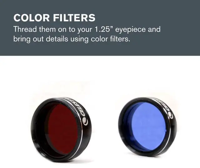 Alt view image 4 of 6 - PowerSeeker Telescope Accessory Kit Eyepieces & Filters | Essential Accessories for Beginning Astronomers, 2 Kellner Eyepieces, 3 Colored Filters, Lens Cleaning Cloth, For Beginners
