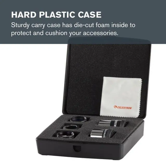 Alt view image 6 of 6 - PowerSeeker Telescope Accessory Kit Eyepieces & Filters | Essential Accessories for Beginning Astronomers, 2 Kellner Eyepieces, 3 Colored Filters, Lens Cleaning Cloth, For Beginners