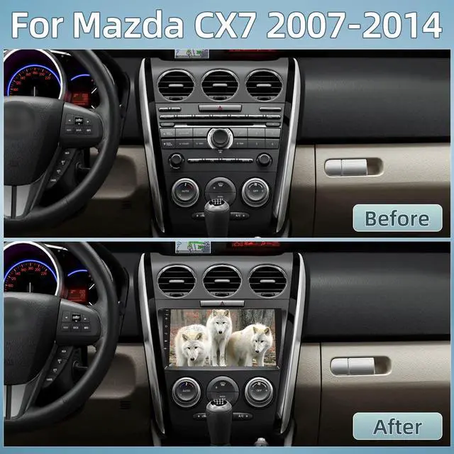 Alt view image 2 of 6 - 2G+64G Car Radio for Mazda CX-7 CX7 CX 7 2007 2008-2014 - Apple Carplay & Android Auto - 9 Inch Android 13 Stereo with WiFi/EQ/GPS + AHD Rear View Camera
