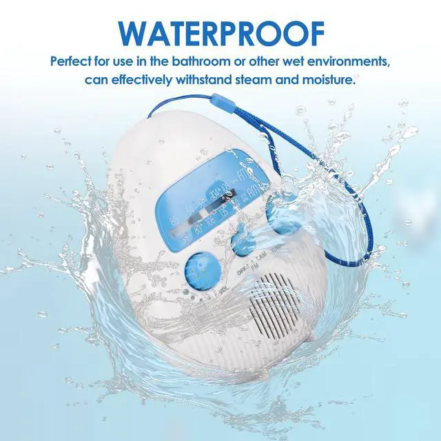 Alt view image 2 of 6 - Shower Radio Built in Speaker, Hanging Bathroom Radio with Rotating Knob for Easy Tuning and Volume Control. | Bathroom Radio, Rotating Knob, Easy Tuning, Volume Control