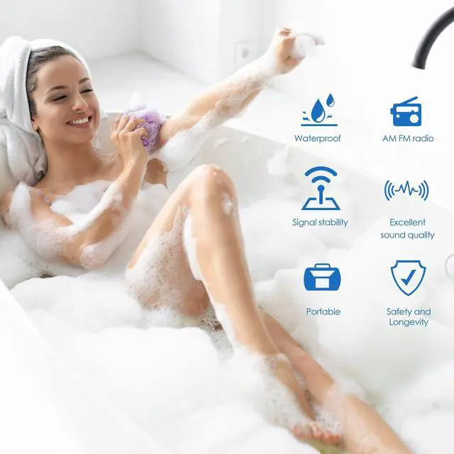 Alt view image 6 of 6 - Shower Radio Built in Speaker, Hanging Bathroom Radio with Rotating Knob for Easy Tuning and Volume Control. | Bathroom Radio, Rotating Knob, Easy Tuning, Volume Control