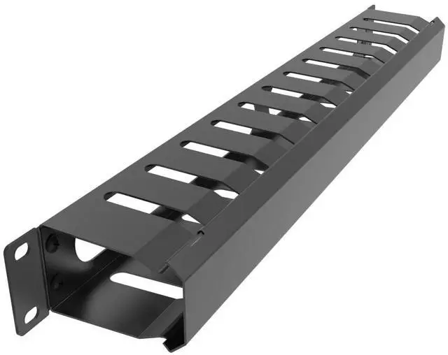 Main image of All Metal 1U 19" Server Rack Cable Manager 12 Larger Slots | Horizontal Rack Mount Wire Management System (AHMMA1U12S, Black)