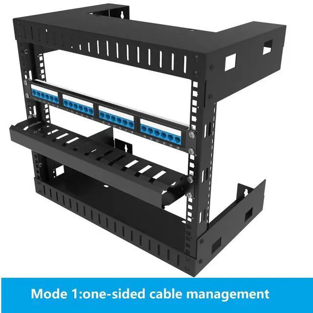 Alt view image 2 of 6 - All Metal 1U 19" Server Rack Cable Manager 12 Larger Slots | Horizontal Rack Mount Wire Management System (AHMMA1U12S, Black)
