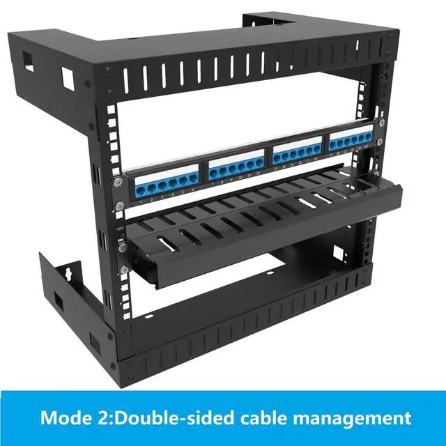 Alt view image 3 of 6 - All Metal 1U 19" Server Rack Cable Manager 12 Larger Slots | Horizontal Rack Mount Wire Management System (AHMMA1U12S, Black)