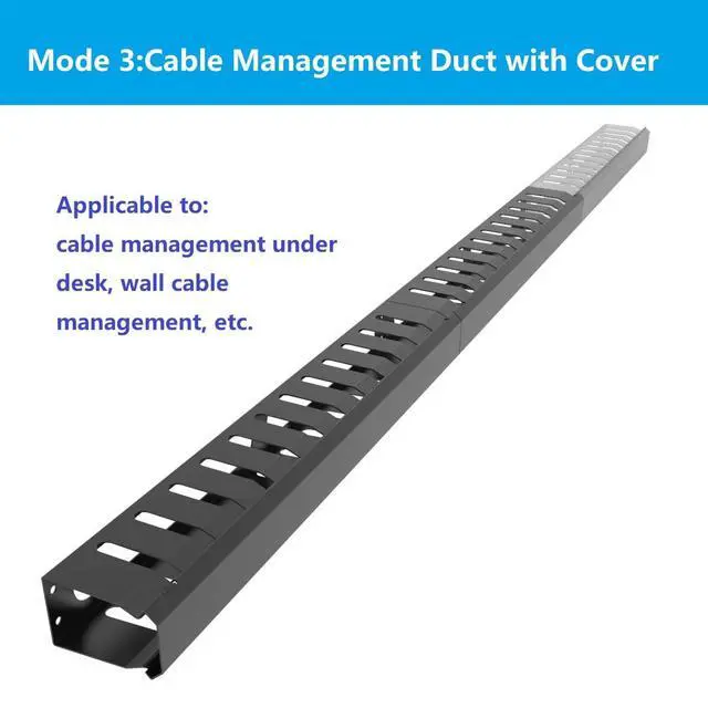 Alt view image 4 of 6 - All Metal 1U 19" Server Rack Cable Manager 12 Larger Slots | Horizontal Rack Mount Wire Management System (AHMMA1U12S, Black)