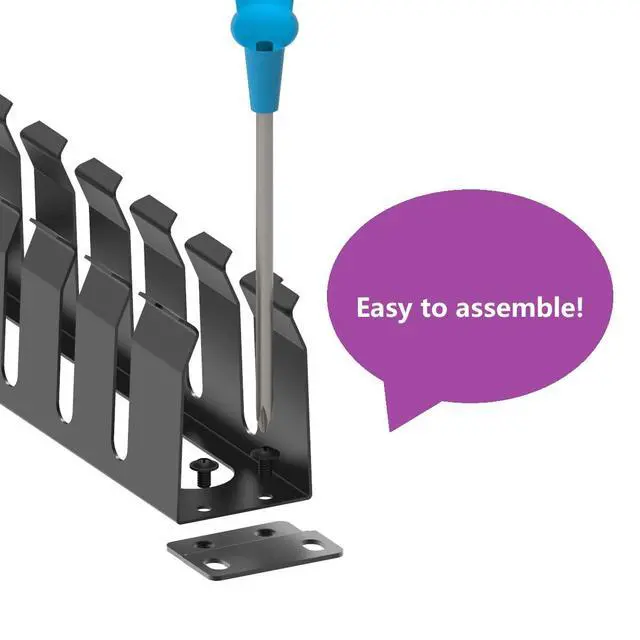 Alt view image 5 of 6 - All Metal 1U 19" Server Rack Cable Manager 12 Larger Slots | Horizontal Rack Mount Wire Management System (AHMMA1U12S, Black)