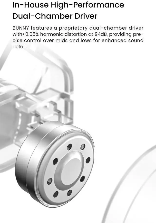 Alt view image 2 of 6 - Bunny Wired Gaming Earphones, HiFi IEM Earbuds with Mic-3.5mm | Bass Boot Maze Cavity, 1DD Dual-Chamber Driver, 0.78 2pin Tangle Resistant, Lightweight, Audiophile in-Ear Earphone