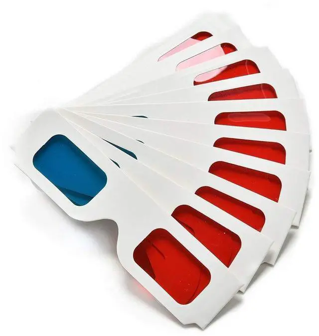 Alt view image 3 of 6 - 100 Pairs 3D Cardboard Glasses Universal Anaglyph 3D Glasses Cardboard Paper Red Blue Cyan or Movie (100 Pairs)