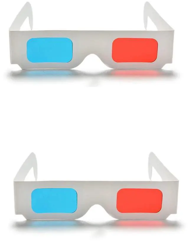 Alt view image 5 of 6 - 100 Pairs 3D Cardboard Glasses Universal Anaglyph 3D Glasses Cardboard Paper Red Blue Cyan or Movie (100 Pairs)