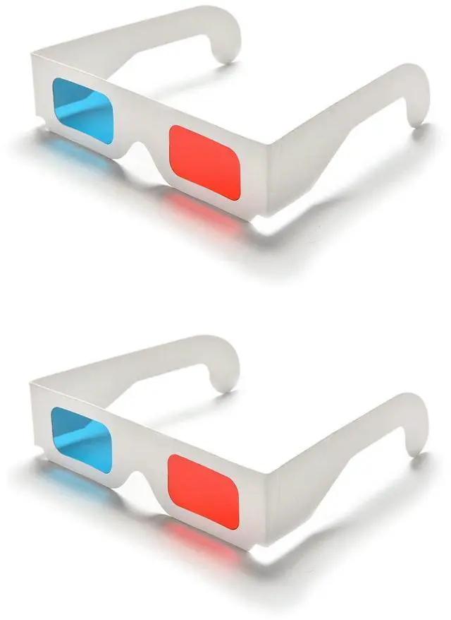 Alt view image 6 of 6 - 100 Pairs 3D Cardboard Glasses Universal Anaglyph 3D Glasses Cardboard Paper Red Blue Cyan or Movie (100 Pairs)