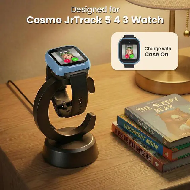 Alt view image 2 of 6 - Charger Compatible with Cosmo Jr Track 5 4 3 Watch | Anti-Slip Charging Stand Dock with 3.35Ft USB Cable Cord, Smartwatch Accessories