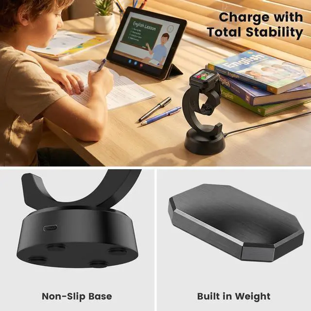Alt view image 4 of 6 - Charger Compatible with Cosmo Jr Track 5 4 3 Watch | Anti-Slip Charging Stand Dock with 3.35Ft USB Cable Cord, Smartwatch Accessories
